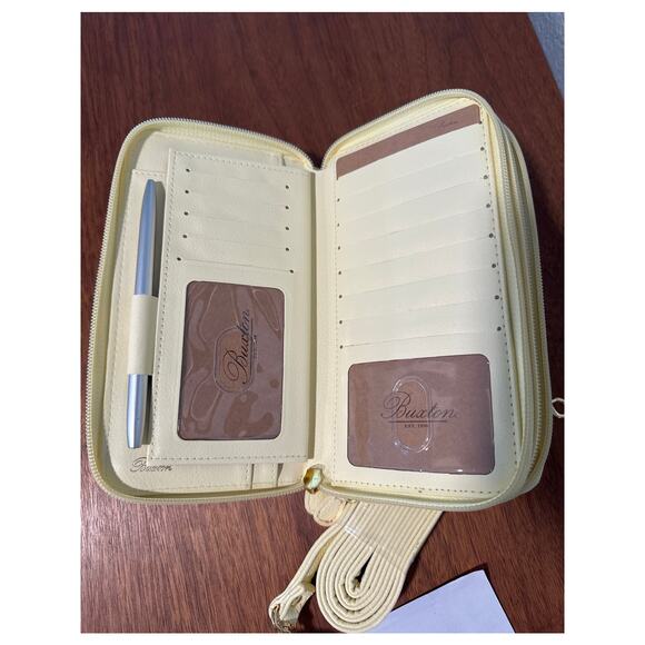 Buxton Ultimate Wallet w Detachable Shoulder Strap Soft Yellow - Picture 7 of 9